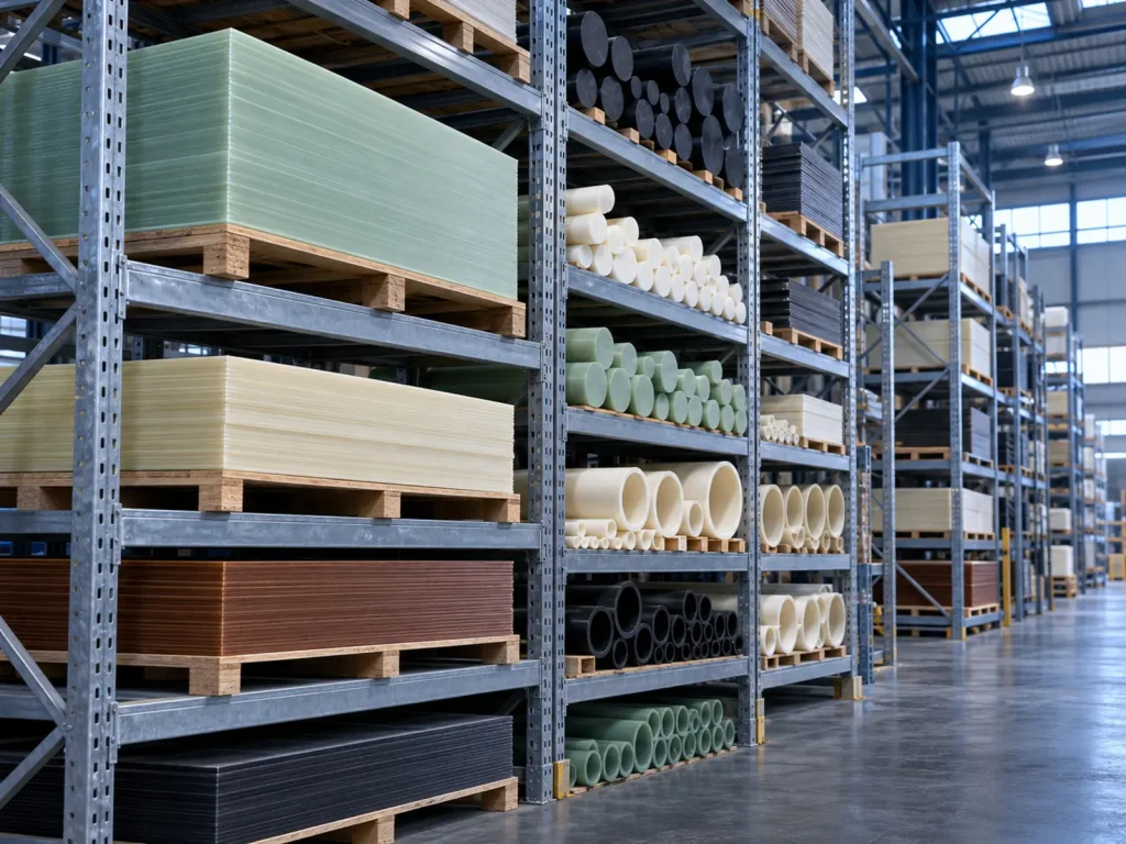 Scaffalature con lastre, barre e tubi in materiali isolanti